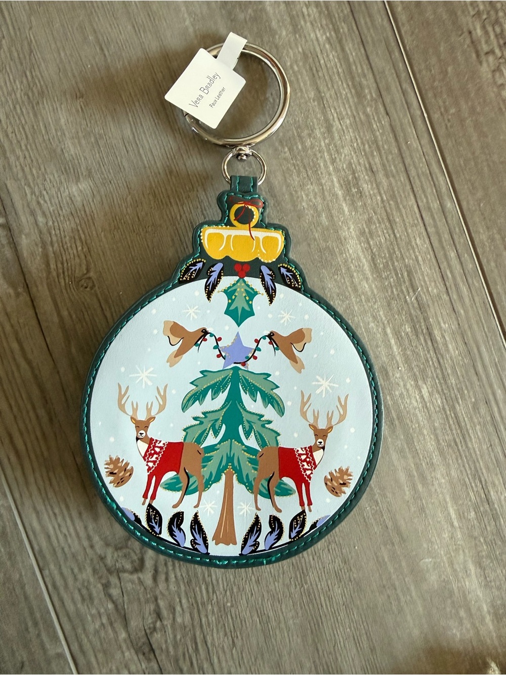 Vera Bradley Merry Mischief Faux Leather Ornament Coin Purse/Bag Charm NWT